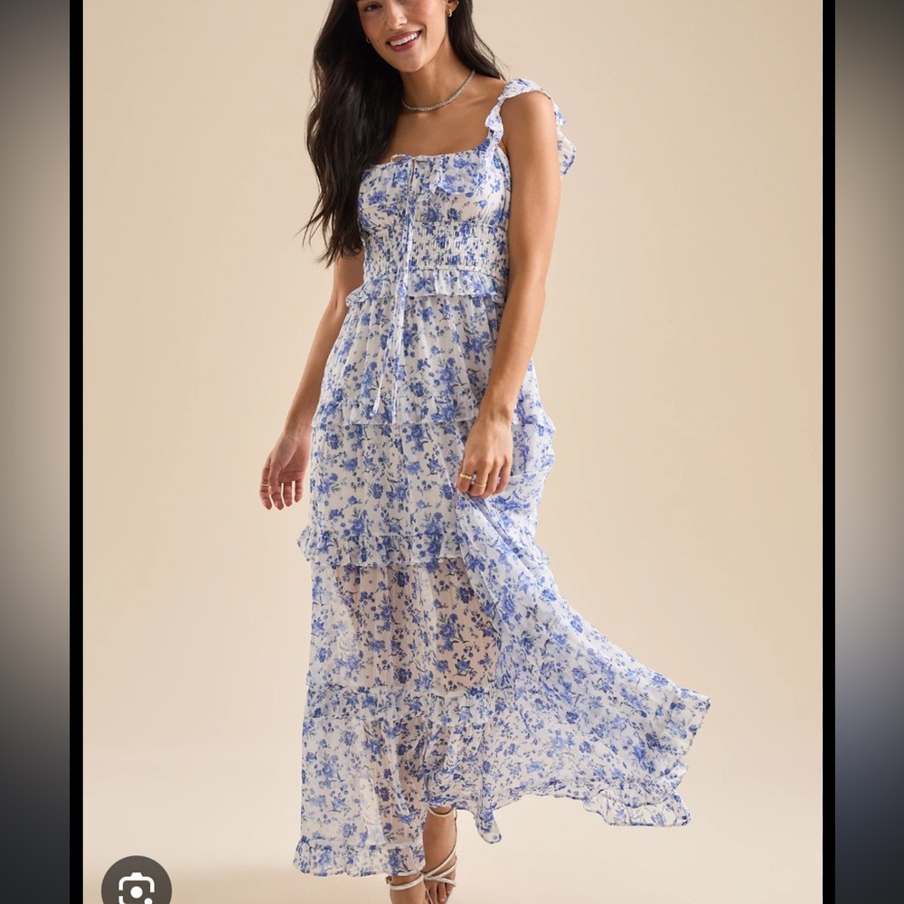 Floral Ruffle Strap Dress